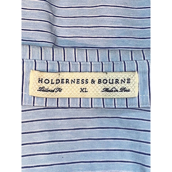 Holderness & Bourne Hamilton Farm Golf Club Polo Men’s XL Blue Stripe