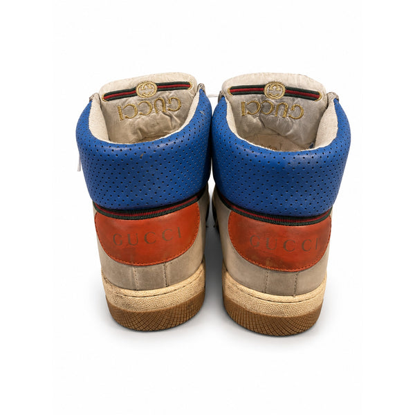 Gucci Screener High Blue 563485 0YI30 9561 Sneakers Men’s Size 9 Authentic EUC