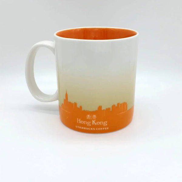 Starbucks Hong Kong Global Icon Collector Series Mug 2009 16oz Orange White