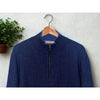 Ermenegildo Zegna Cashmere 1/4 Zip Sweater Navy Blue L 52 Made in Italy (Flaw)
