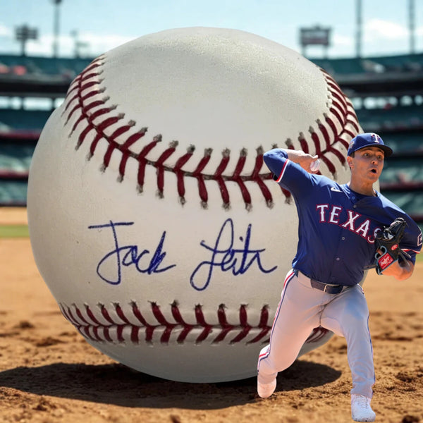 Jack Leiter Signed Official MLB Baseball Texas Rangers Full Rookie Signature