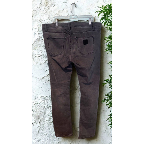 Carhartt WIP Rebel Pants 38x34 Black Washed Denim Jeans Stretch Slim