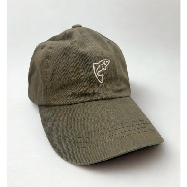 Trout Unlimited Fish Logo Dad Hat Cap Green Adjustable Sunfaded Cotton Fishing