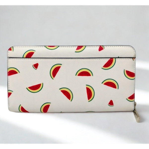 Kate Spade Staci Watermelon Party Continental Wallet Cream Multi KB551 Sz L NWOT