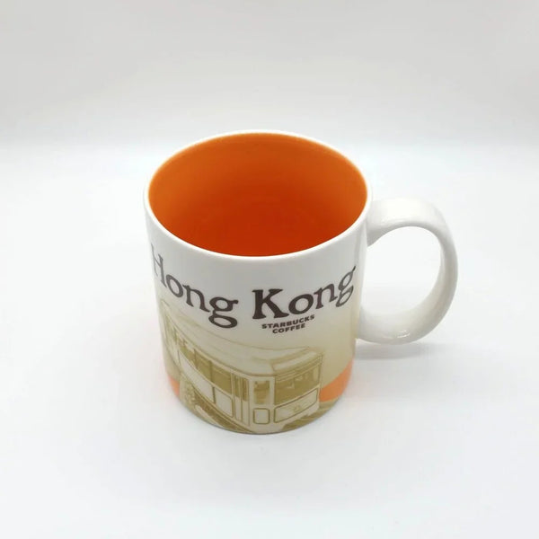 Starbucks Hong Kong Global Icon Collector Series Mug 2009 16oz Orange White