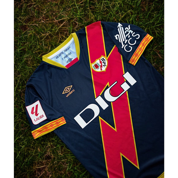 Rayo Vallecano 23-24 Umbro Away Jersey La Liga Black Red Lightning Sz M Rare