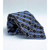 Gucci Geometric Silk Tie Blue Black Gray 100% Silk Made in Italy