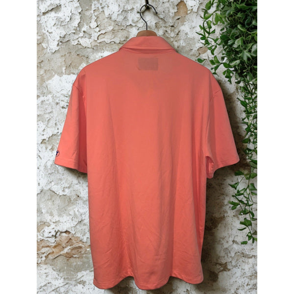 Twillory Short Sleeve Polo Mens 2XL Salmon Athleisure Performance Stretch EUC