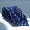 Ermenegildo Zegna Silk Tie Navy Blue Geometric Pattern Made in Italy Luxury