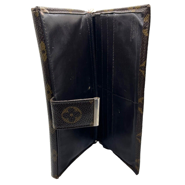 Louis Vuitton Monogram Vintage Long Bifold Clutch Wallet USA Made Cowhide Leathe