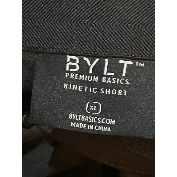 BYLT Kinetic Shorts Men’s XL 34x9 Black Performance Chino Casual Zip Side Pocket