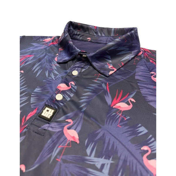 Greater Half GH Polo Shirt Mens XL Flamingo Mingos Polo Performance Golf Stretch