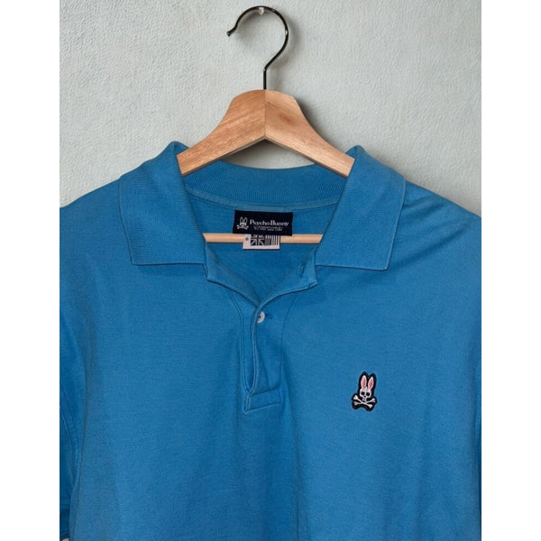 Psycho Bunny Polo Shirt Men’s Sz 6 XL Blue Pima Cotton Short Sleeve Preppy