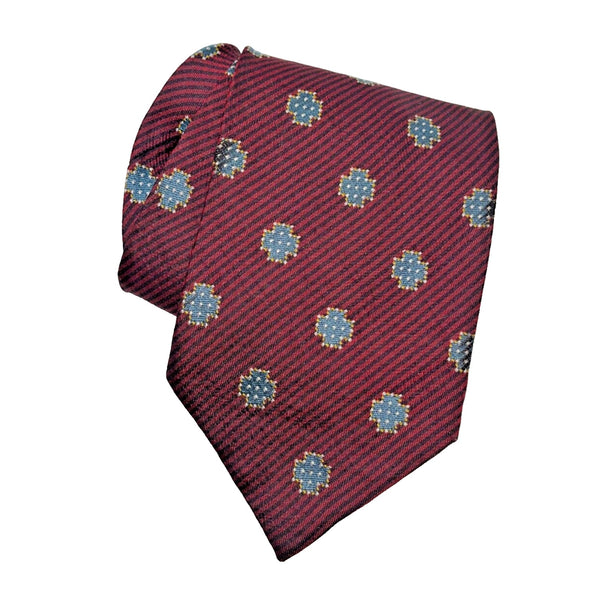 Giorgio Armani Aztec Mens Tie 100% Silk Cravatte Geometric Motif Italy Vintage
