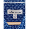 Peter Millar Seaside Waves Fins Cotton Stretch Shirt XL NWOT MSRP $145 Blue