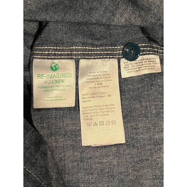 Wallace & Barnes J. Crew Naval Workshirt M Japanese Selvedge Chambray Blue NWOT