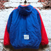 New York Giants Nike Team Vintage Hooded Puffer Jacket Blue Sz L NFL Made Korea