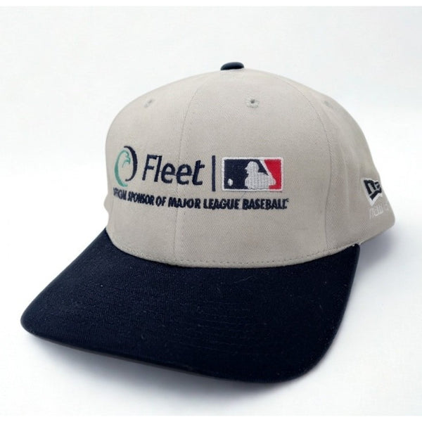 MLB Fleet Bank New Era Vintage 90s Leather Strap Hat Official Sponsor Cap