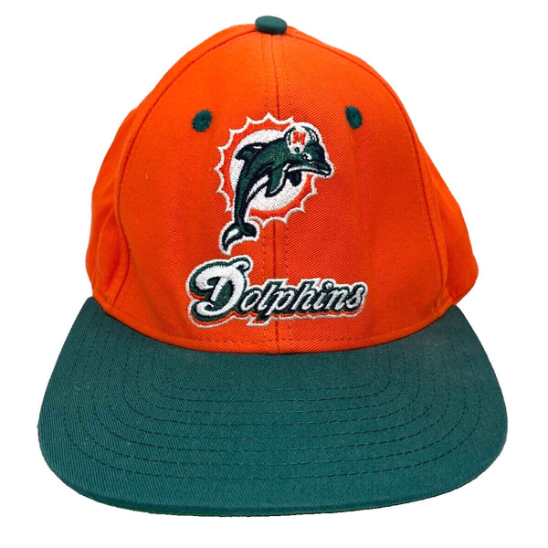 Miami Dolphins Hat Cap Reebok Snapback Green/Orange Embroidered Logo Vintage