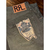 RRL Ralph Lauren Slim Fit Selvedge Denim Jeans Green 36x32 NWT RARE