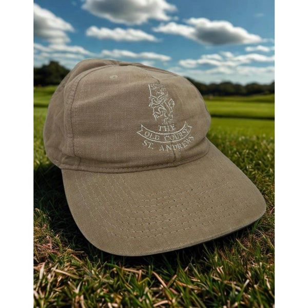 St Andrews Old Course Golf Hat Ashworth USA Tan Adjustable Strapback Vintage Cap