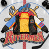 Jeff Hamilton Peoria Rivermen Reversible Leather Satin Jacket M 90’s Hockey VTG