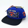 New York Knicks G Cap Vintage 90s Snapback Hat NBA Deadstock NWT Rare Blue Black