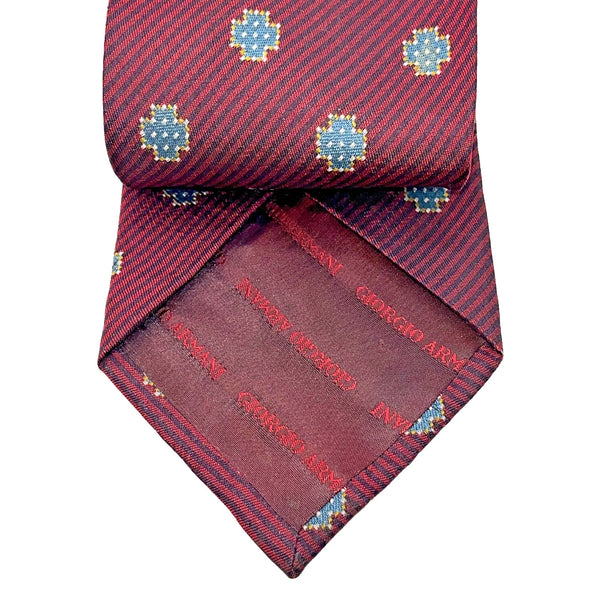 Giorgio Armani Aztec Mens Tie 100% Silk Cravatte Geometric Motif Italy Vintage
