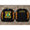 Dinosaur Bar-B-Que Flame Long Sleeve Shirt Black M Syracuse NY Y2K Vintage