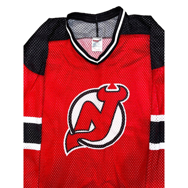 New Jersey Devils CCM NHL Away Jersey Blank Red Mesh L Sports Hockey Vintage