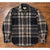 Wallace & Barnes Wool Blend Plaid CPO Shacket Shirt Jacket Mens Small Navy Gray