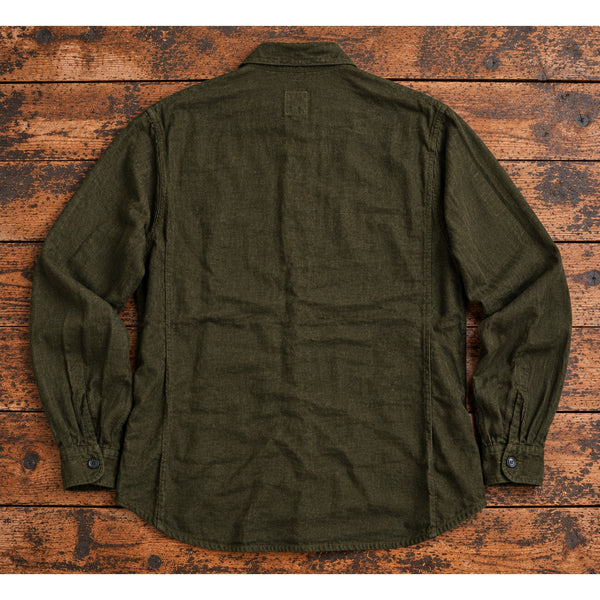 Sage de Cret Linen Wool Winter Overshirt Military Green M Japan NF-1807 Rare