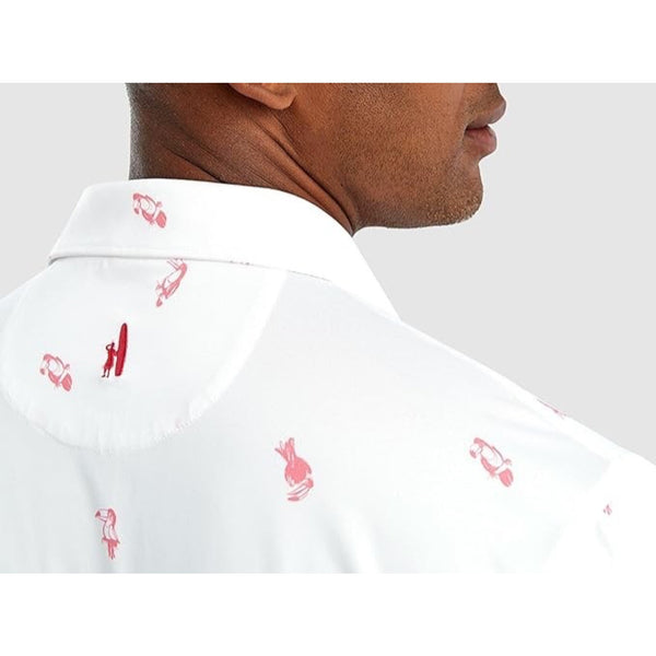 Johnnie-O Featherweight Toutou Bird Golf Polo Shirt Men’s Large White