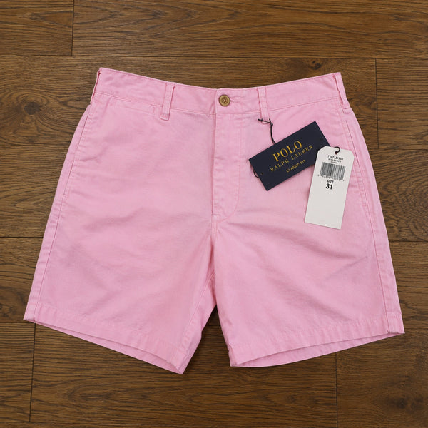 Polo Ralph Lauren 8-Inch Straight Fit Linen Cotton Shorts Pink Sz. 31 NWT