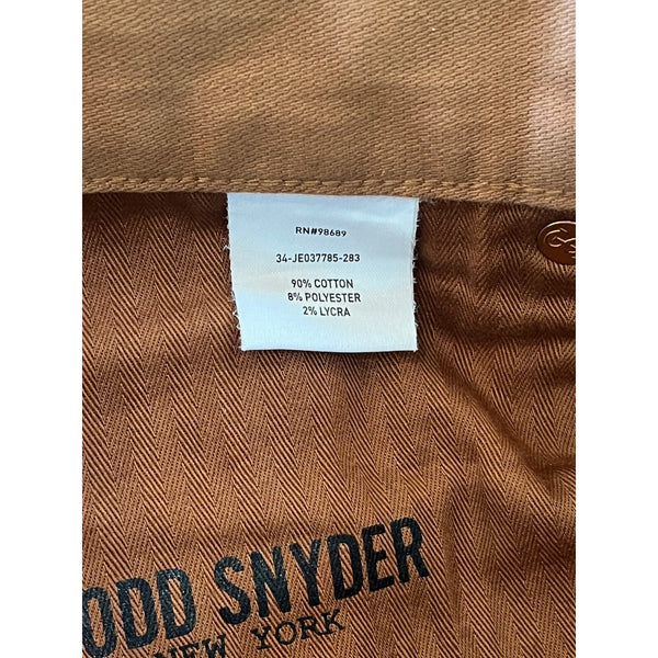 Todd Snyder Slim Fit Stretch 5-Pocket Chino Pants Rust Brown 35x32 Mens