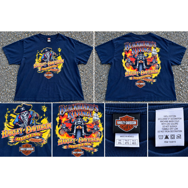 Harley Davidson Blackbeard's Revenge Roatan Honduras T Shirt 4XL Pirate Biker