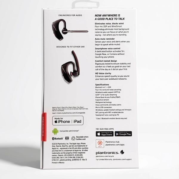 Plantronics Voyager 5200 Wireless Bluetooth Headset New Noise Canceling Alexa