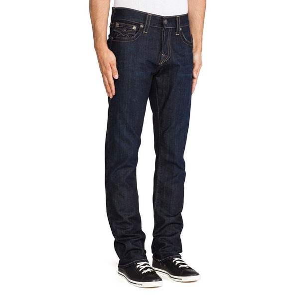 True Religion Ricky Straight Jeans Wanted Man Dark Wash Mens 42x34 Stretch USA