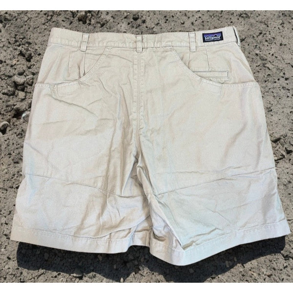 Patagonia Stand Up Shorts Mens 36 Khaki Beige Organic Cotton Canvas VTG Y2K