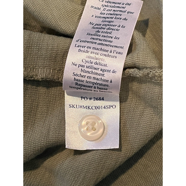 Faherty Sunwashed Polo Shirt Men's XL Olive Green Cotton Slub Pocket Casual