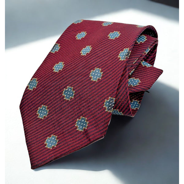 Giorgio Armani Aztec Mens Tie 100% Silk Cravatte Geometric Motif Italy Vintage
