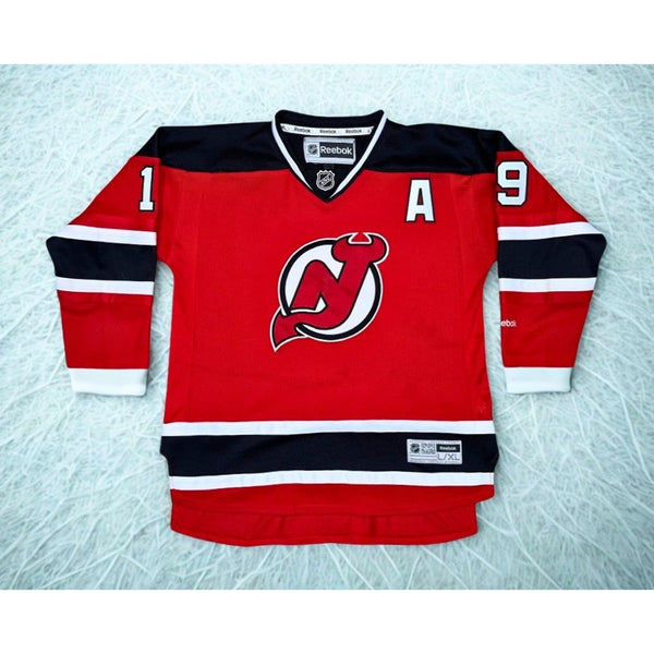 Travis Zajac Signed New Jersey Devils Alt Captain Reebok Jersey Youth L/XL Auto