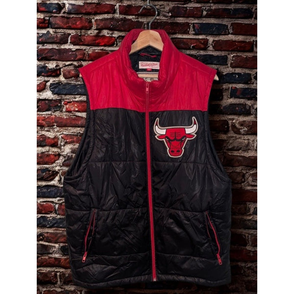 Chicago Bulls Mitchell & Ness Hardwood Classics Winning Team Vest Black Sz L