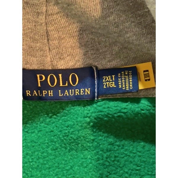 Polo Ralph Lauren Polo Bear Rugby Hoodie 2XLT Green Colorblock Fleece NWOT