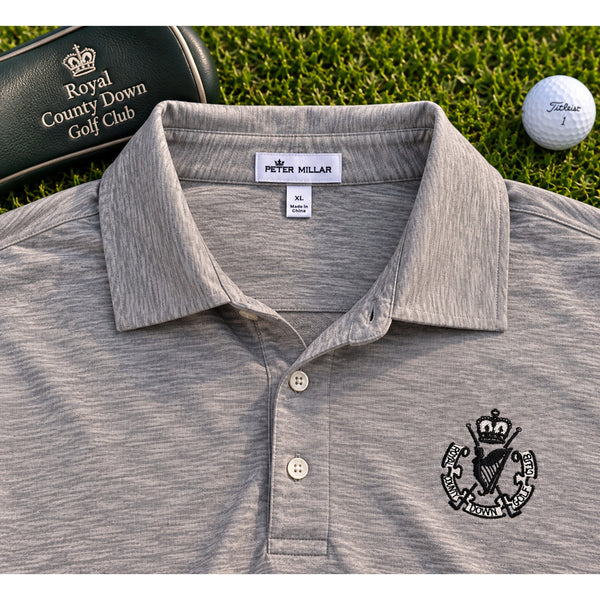 Peter Millar Royal County Down Golf Club Crown Soft Bellevue Pique Polo XL Gray