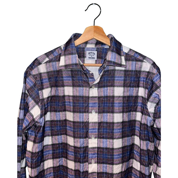 Hamilton Todd Snyder Plaid Button Down Shirt Men's 16 Made USA MSRP $215 Cotton