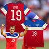 Graham Zusi USA Soccer Jersey Nike 2014 World Cup Bomb Pop Red Blue Size L
