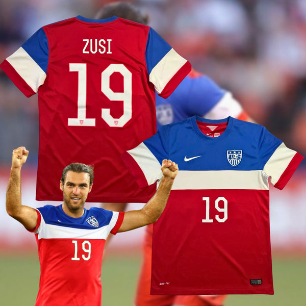 Graham Zusi USA Soccer Jersey Nike 2014 World Cup Bomb Pop Red Blue Size L