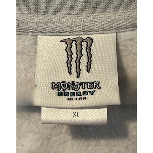 Monster Energy Ultra Sweatshirt Mens XL Heather Grey Graphic Pullover NWOT