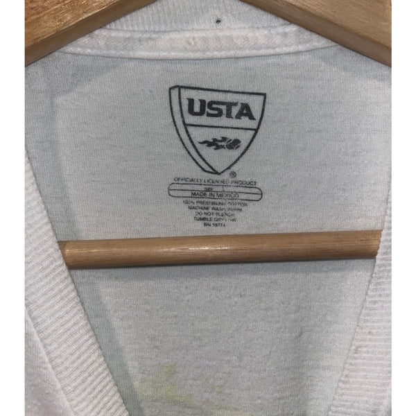US Open 2014 Tennis T-Shirt Mens Large White USTA Grand Slam Love Graphic Tee